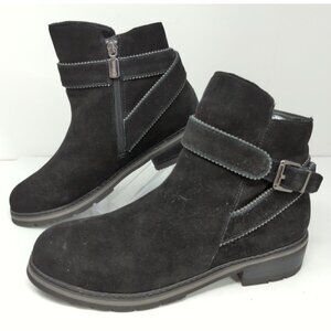 Blondo Boots Vital Ankle Booties Black Suede Casual Zip Waterproof Womens 8M